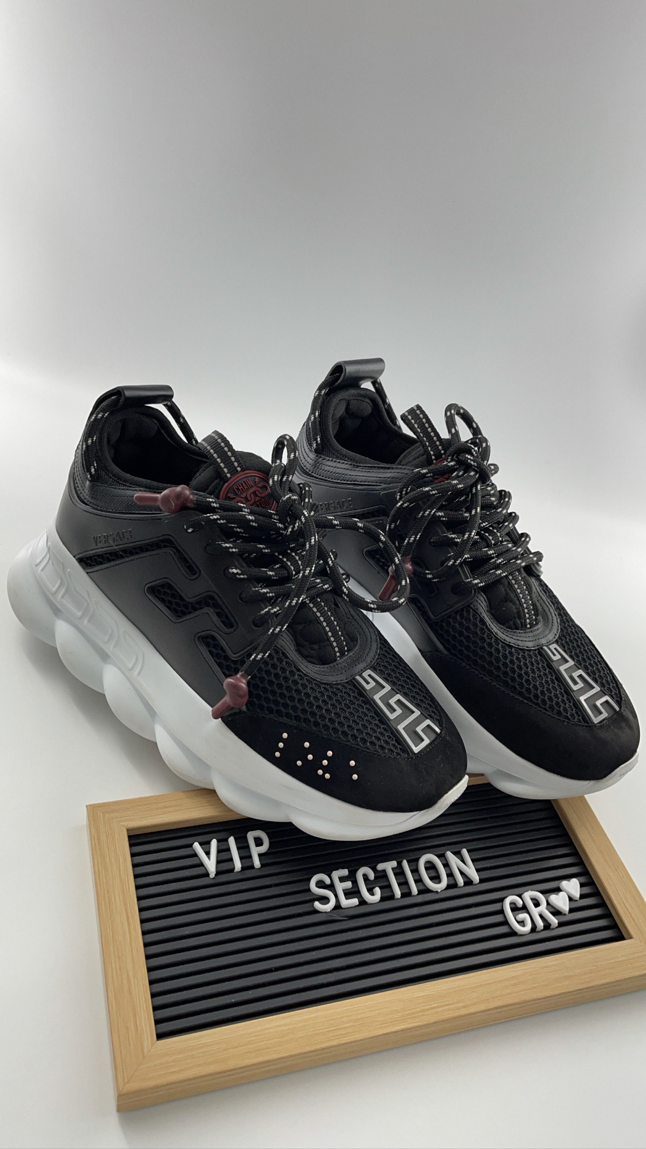 Versace Chain Reaction Suede Trim Sneakers