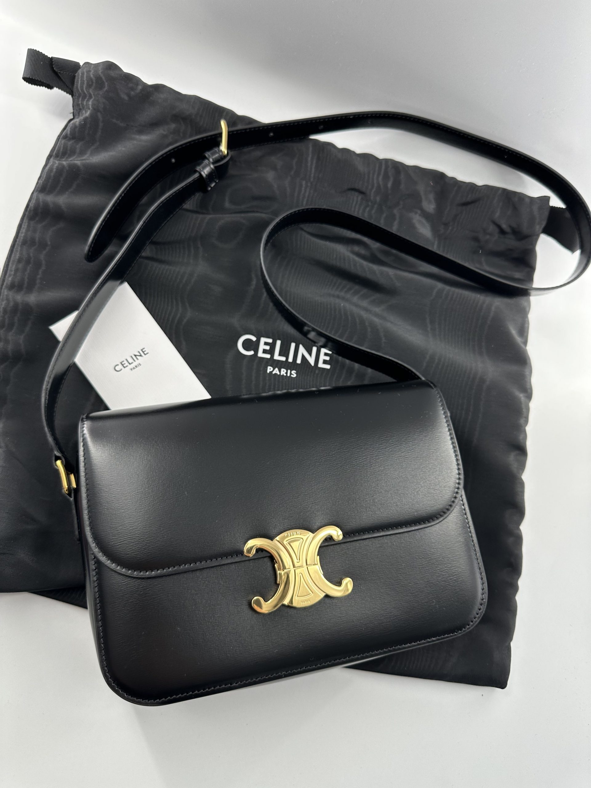 Celine classique triomphe bag in shiny calfskin