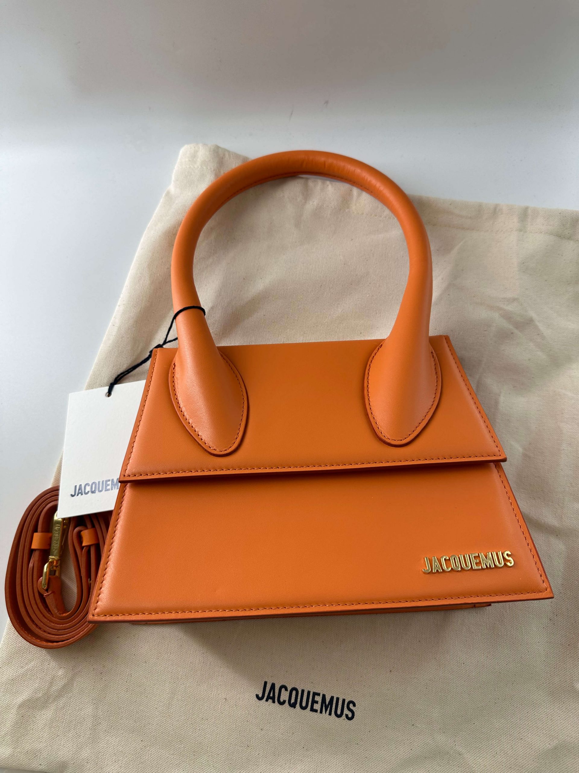 Jacquemus Le Grand Chiquito Leather Top Handle Bag | Orange