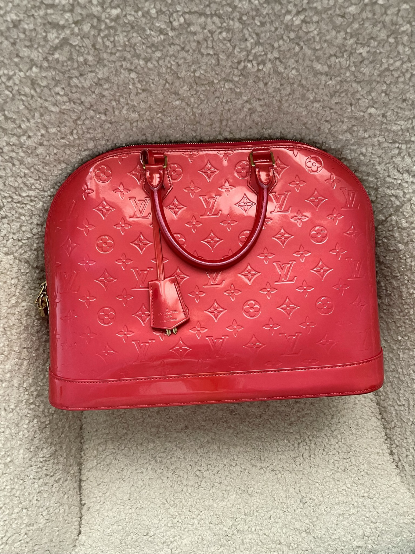 Louis Vuitton «Orange Sunset» Monogram Vernis Alma GM Bag