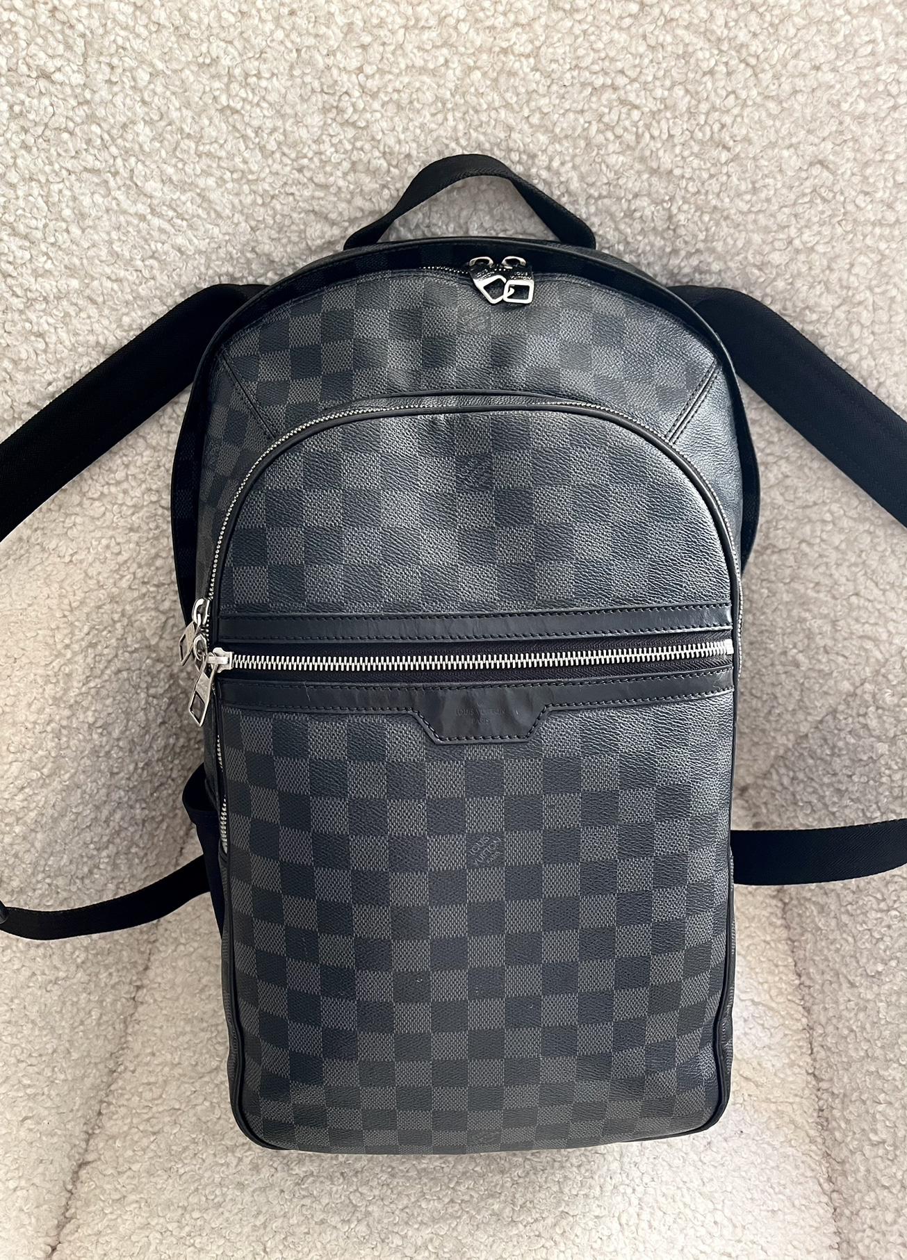 LOUIS VUITTON Damier Graphite Canvas Michael Backpack Bag