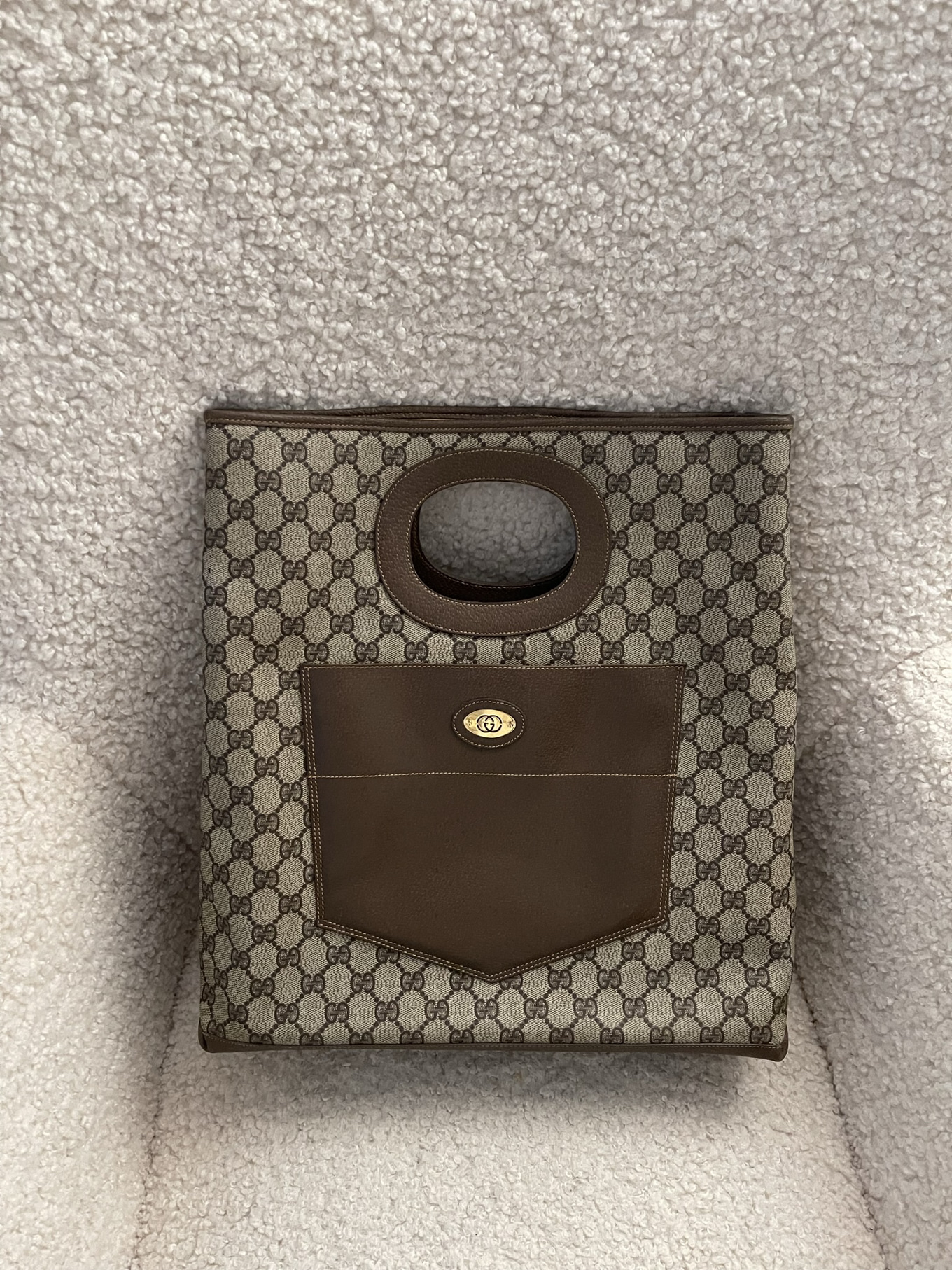 Gucci Vintage Tan Monogram Tote