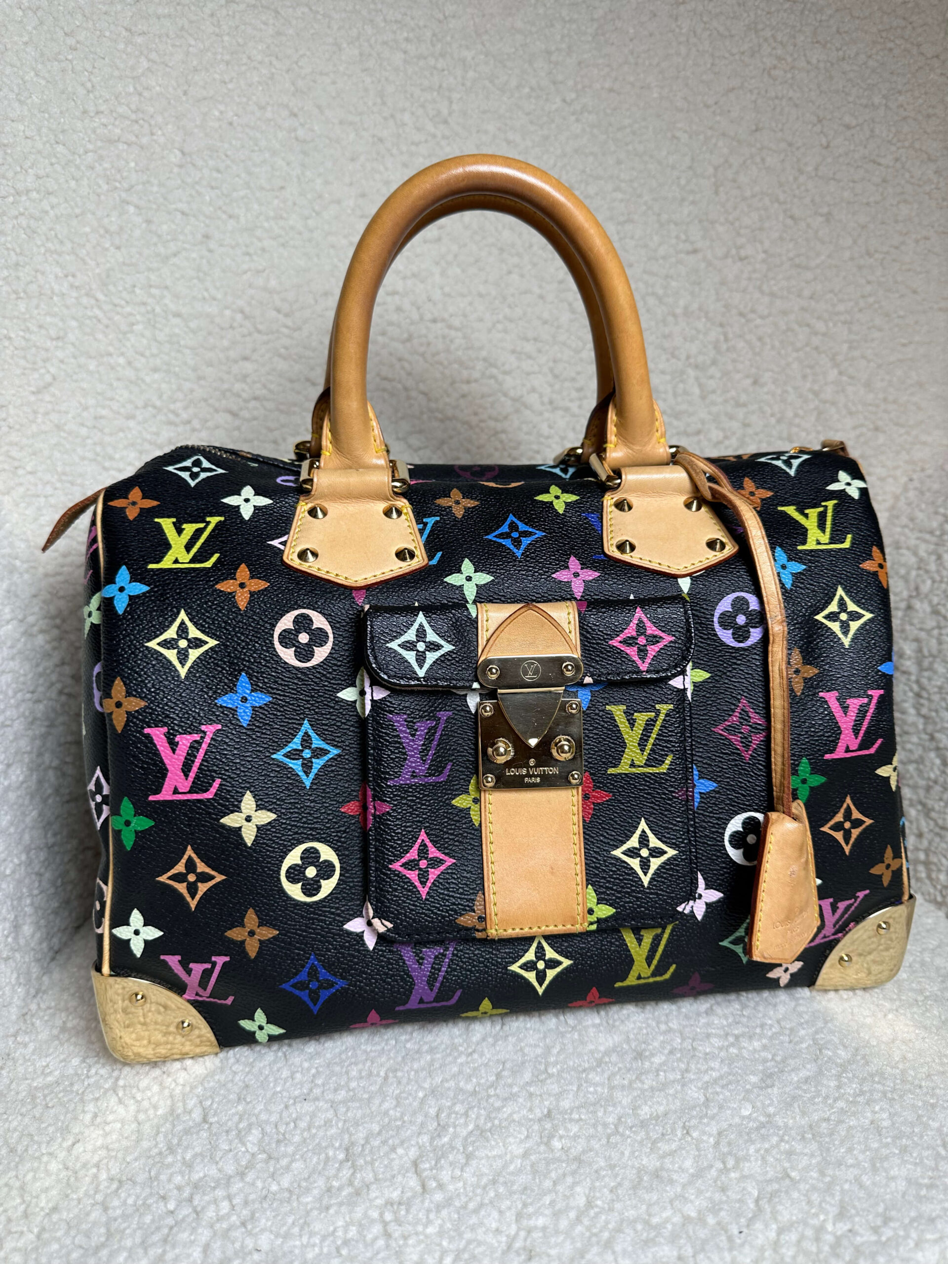 Louis Vuitton Rare Takashi Murakami Speedy Black