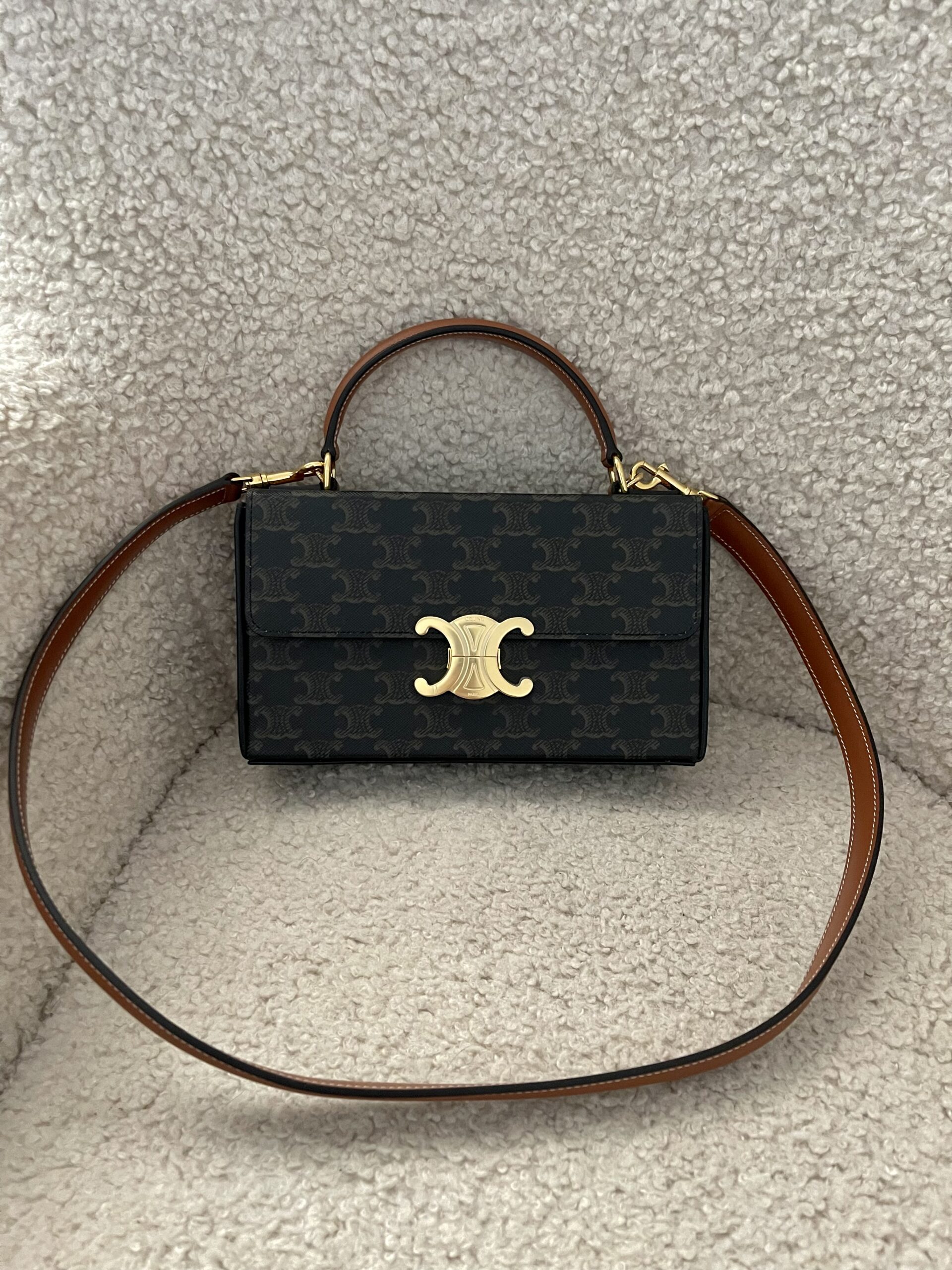 CELINE BOX TRIOMPHE CANVAS AND CALFSKIN