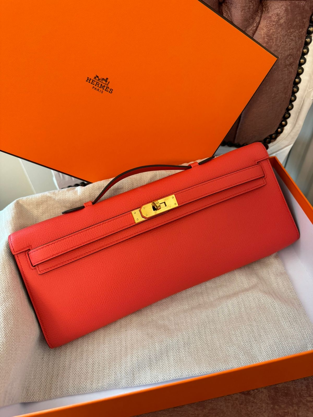HERMES KELLY CUT POCHETTE BAG VEAU EPSOM
